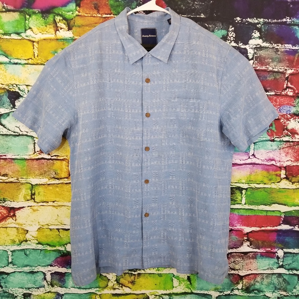 Tommy Bahama Mens Blue Button Down Extra Large